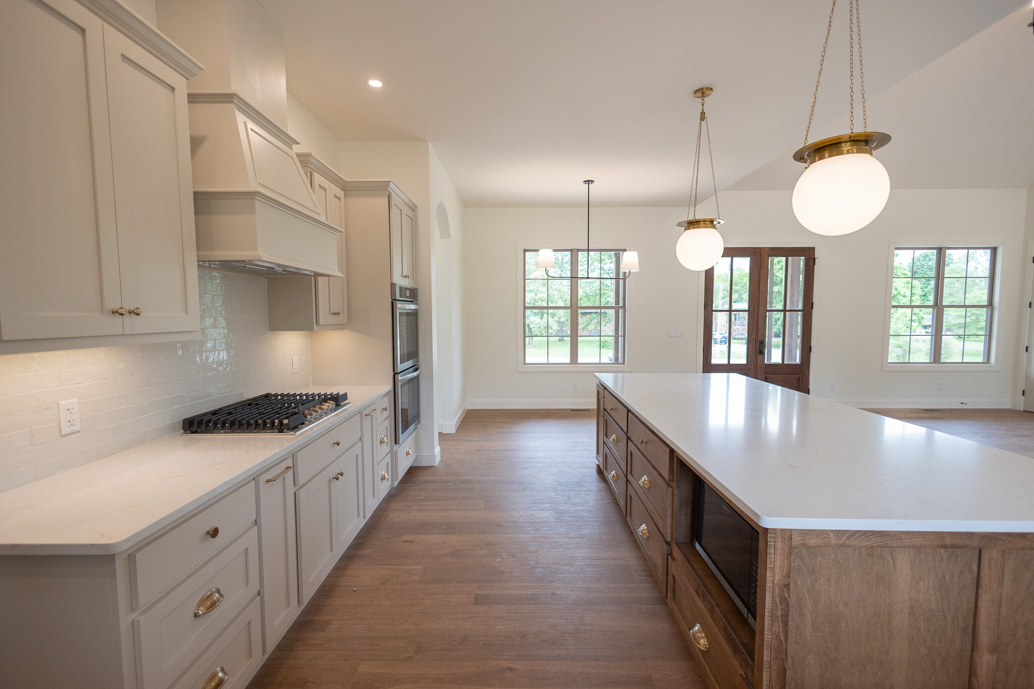 Finished living room in a Six Arrows custom home